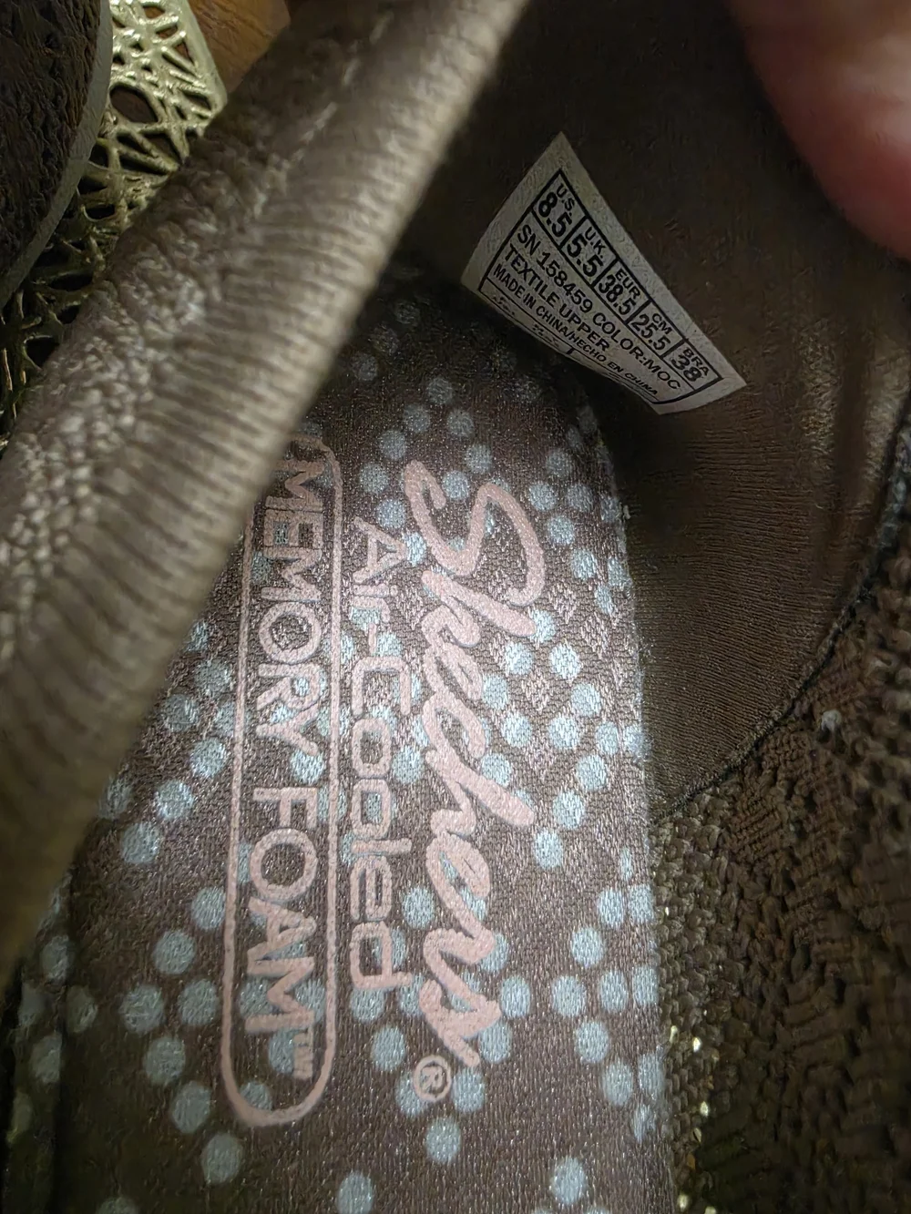 Skechers Brown Knit Memory Foam Ballet Flats - Comfortable Everyday Shoes